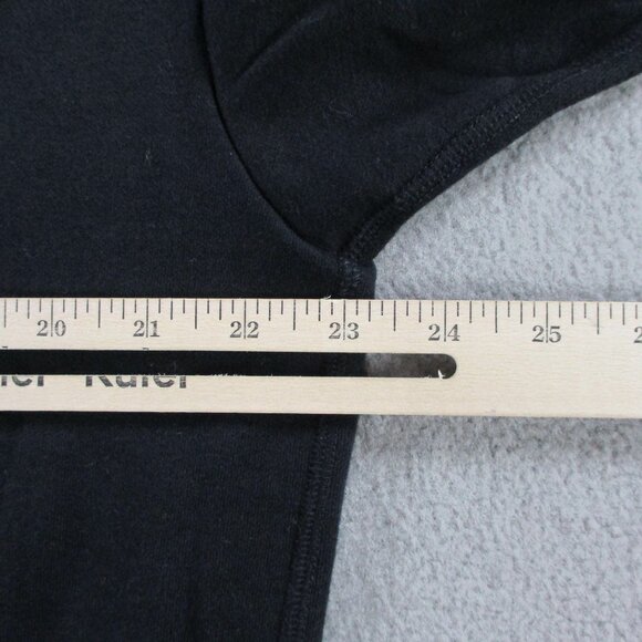 SKIMS Cotton Fleece Classic Crew Sweatshirt Womens Large Onyx Black Sweater USA - Picture 7 of 9